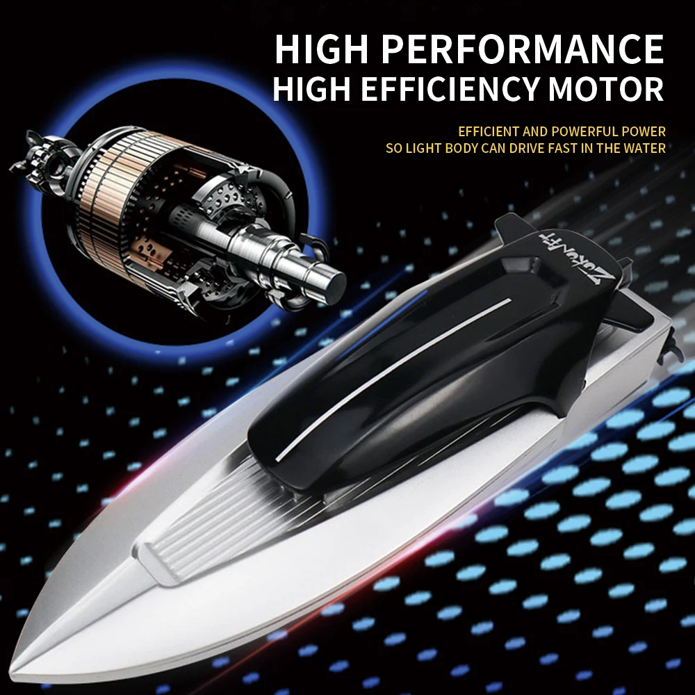 Qilong Rc Boat Ship 2.4G Mini Remote Control Boat Toys Twin Propeller Rotate In Place With Light Radio Control Boat Toy For Kids