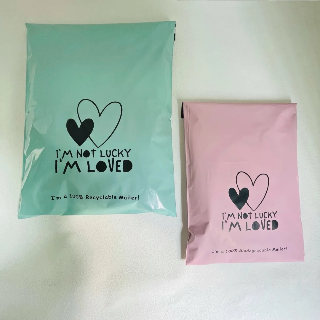 Eastmoon custom plastic mailing bags biodegradable packaging courier bags pink  poly mailer delivery shipping bag cherry liang