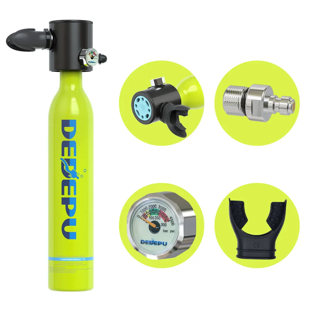DEDEPU 0.5L Mini Gas Cylinder Diving Tank Under water Sport Diving Equipment easy breath scuba air tank