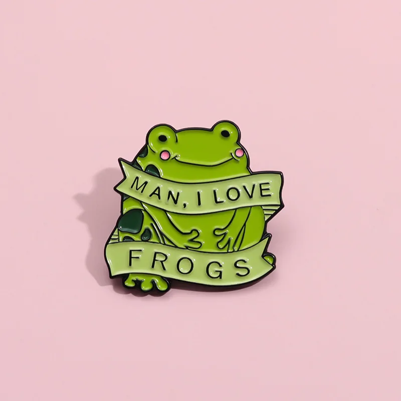Stock Wholesale Lapel Pin Personalized Cute Anime Brooch Custom Cartoon Animal Creative Frog Shape Metal Badge Custom Enamel Pin