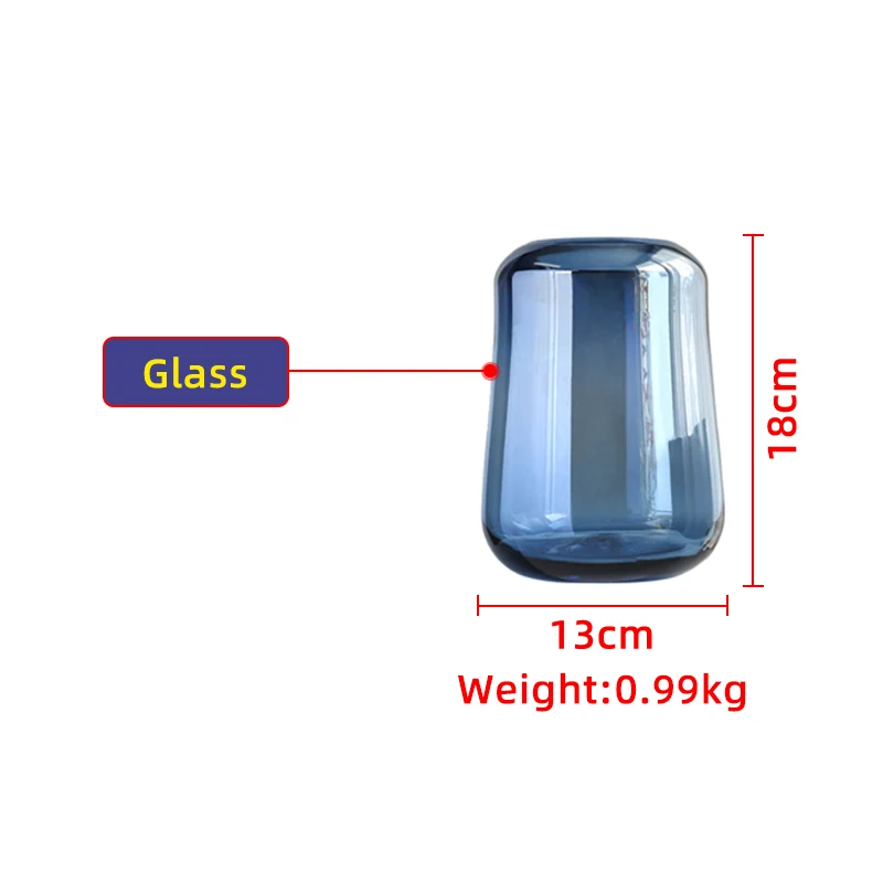 Home Desk Decoration Crystal Vases Interior Hydroponic Flower Stained Vase Glass for Living Room Desktop