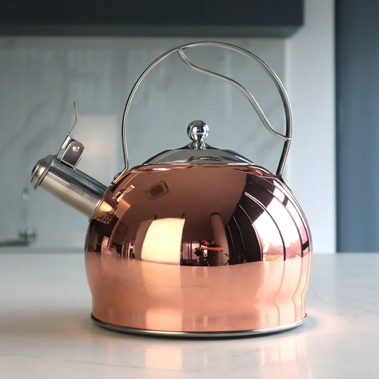 Кухня дома отеля медный цветной живописью чайник со свистком из нержавеющей стали с водой чай горшок
