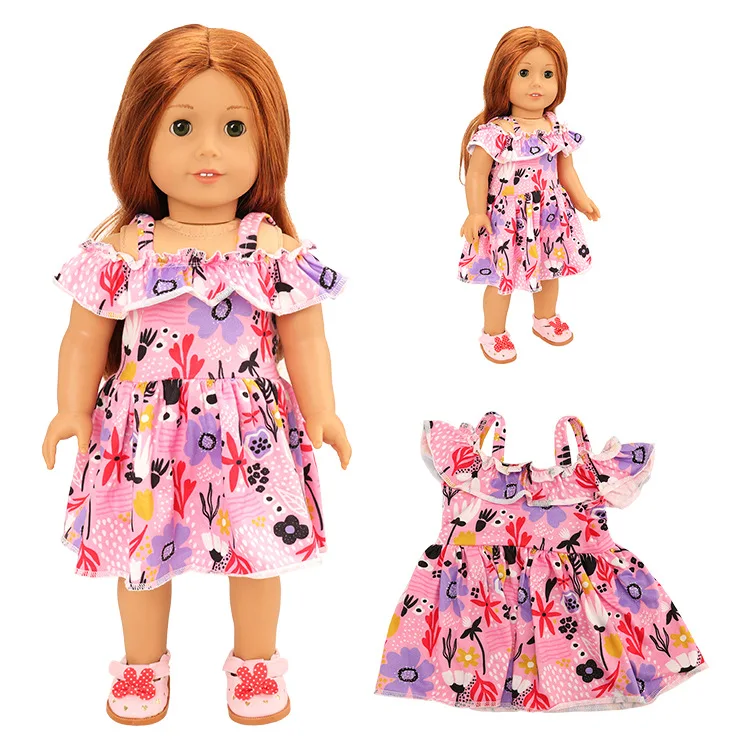 Одежда для шарнирной куклы 18 дюймов, аксессуары для кукол, юбка на подтяжках, прекрасное платье для куклы 45 см, дружественный индивидуальный логотип ручной работы