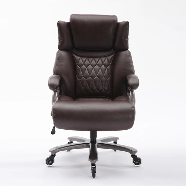 Большой и высокий офисный стул 400-ФУНТОВЫЙ широкий кожаный офисный стул с высокой спинкой и домом