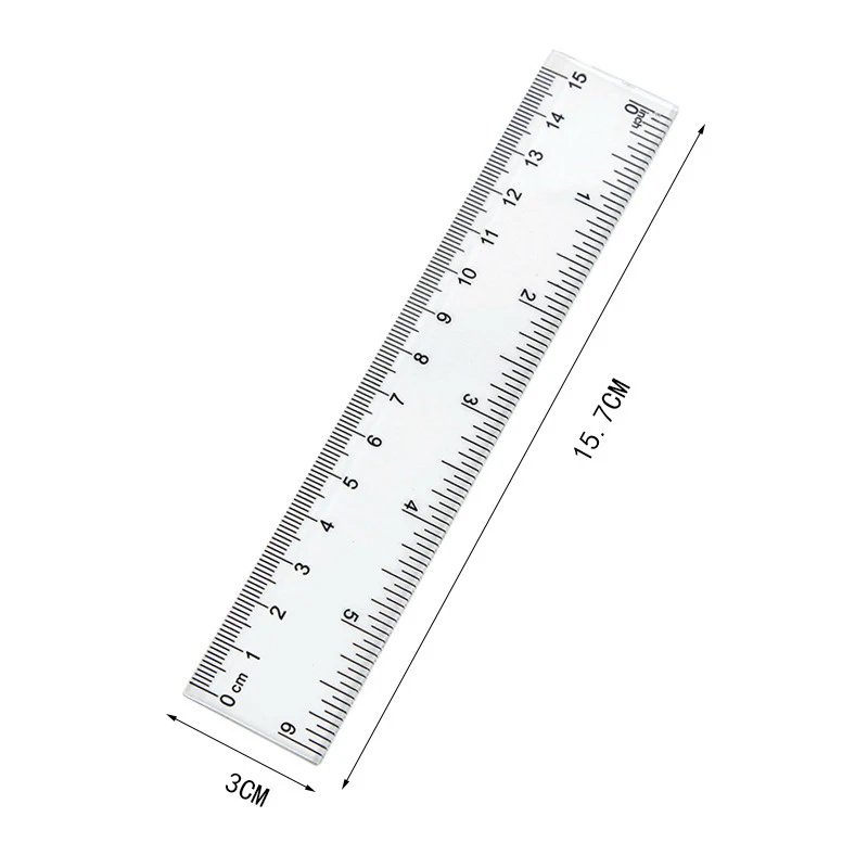 Hot Sale Drawing Ruler School Stationery 30cm Plastic Transparent Straight for