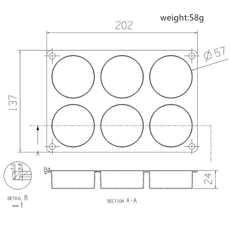 6 cylinder silicone cake mold household jelly pudding mold chocolate mold DIY handmade soap