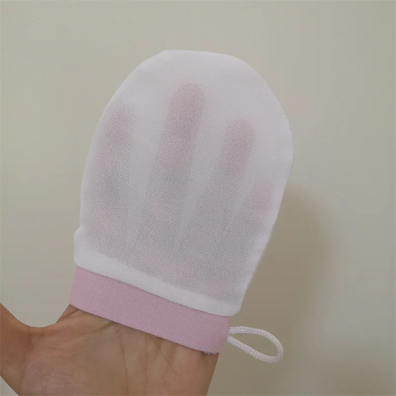 Custom LOGO Magic Peeling Glove Silk Double Sided Shower Bath Body Loofah Scrub Glove Korean Exfoliating Mitts