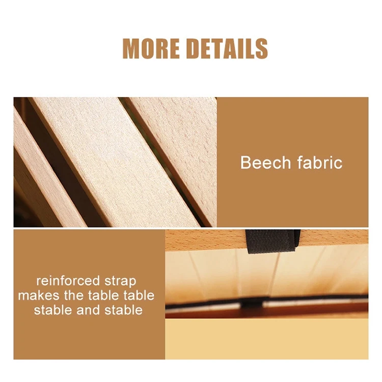 STARRYHEART Folding Wood Table Simple Setup Short Camping Table with 3 legs