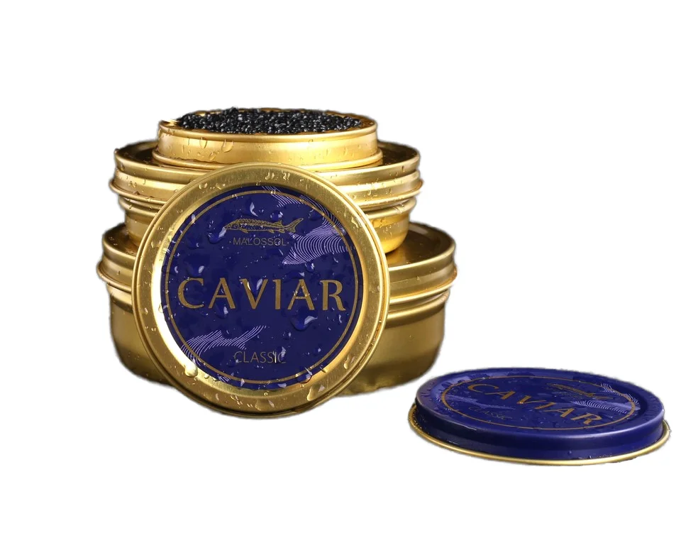 Customizable Luxury Metal Cans Different Capacity  Colors for Caviar Farm Caviar Distributors Wholesale for Michelin Restaurants