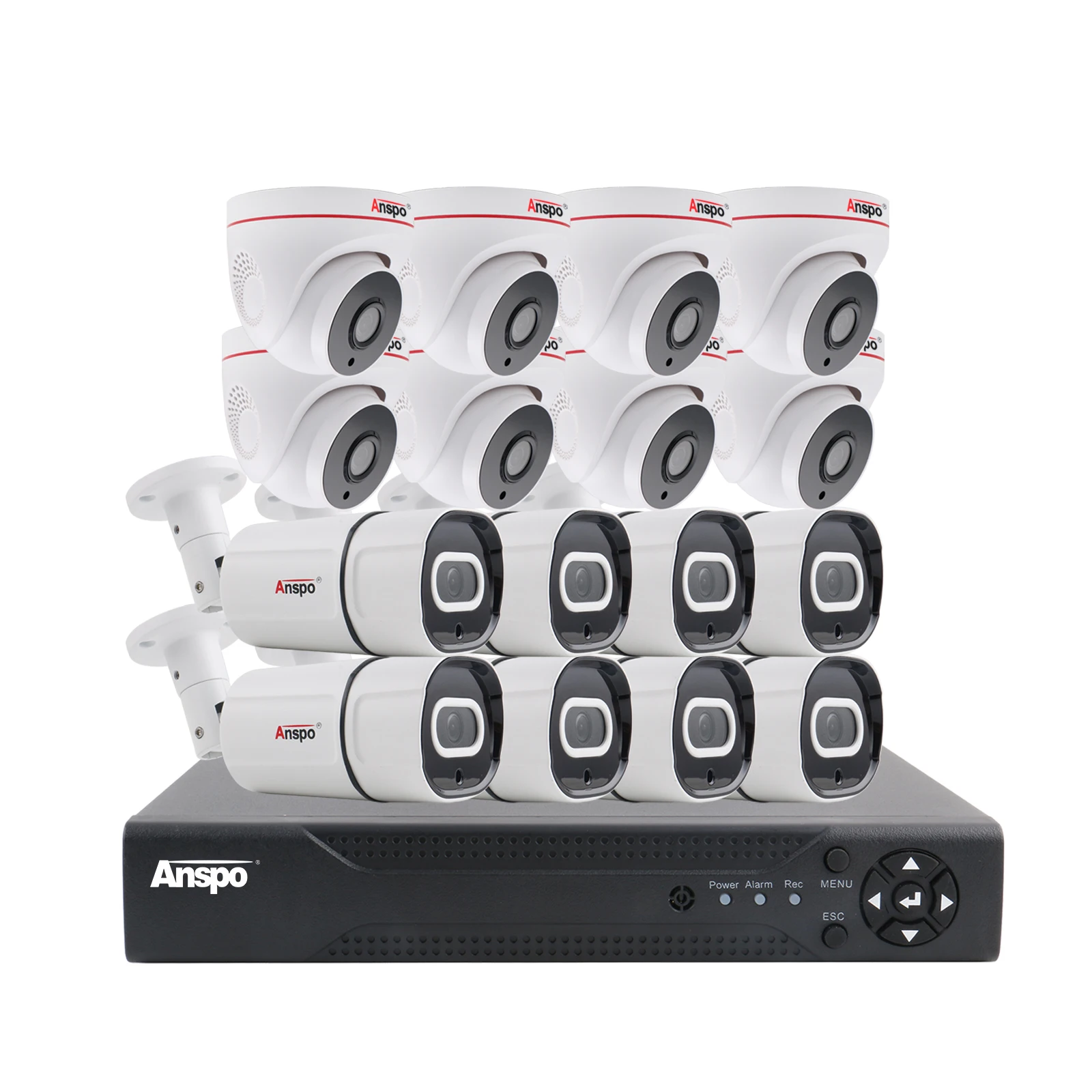 AHD 16 Channel 5 MP 1080P CCTV CAMERA Kit XVR Outdoor Security Camera System With Audio 16CH  8PCS OUTDOOR & 8PCS INDOOR PACKAGE