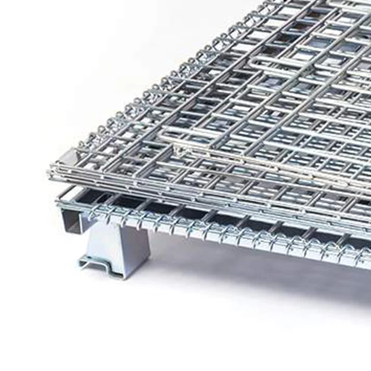 Warehouse Collapsible Storage Cargo Rigid Metal Box Wire Container