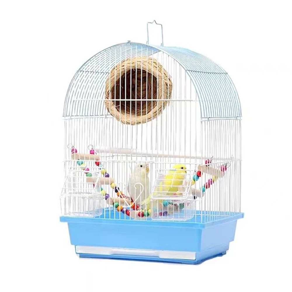 Маленькая птичья клетка для попугаев подвесная металлическая птичья клетка проволока Складная птичья клетка для домашних животных