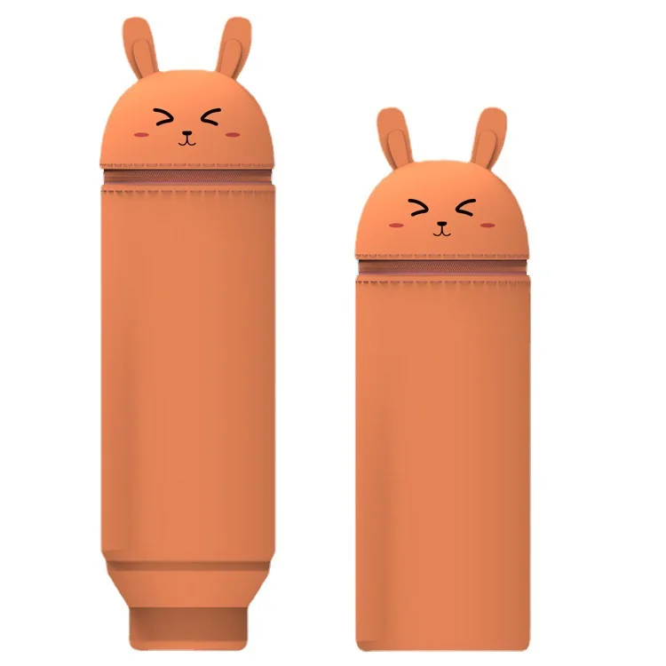 New Silicone Cartoon Creative Storage Box Pouch Stereoscopic Silicone Pen Holder Large Capacity Stress Relief Pencil Case