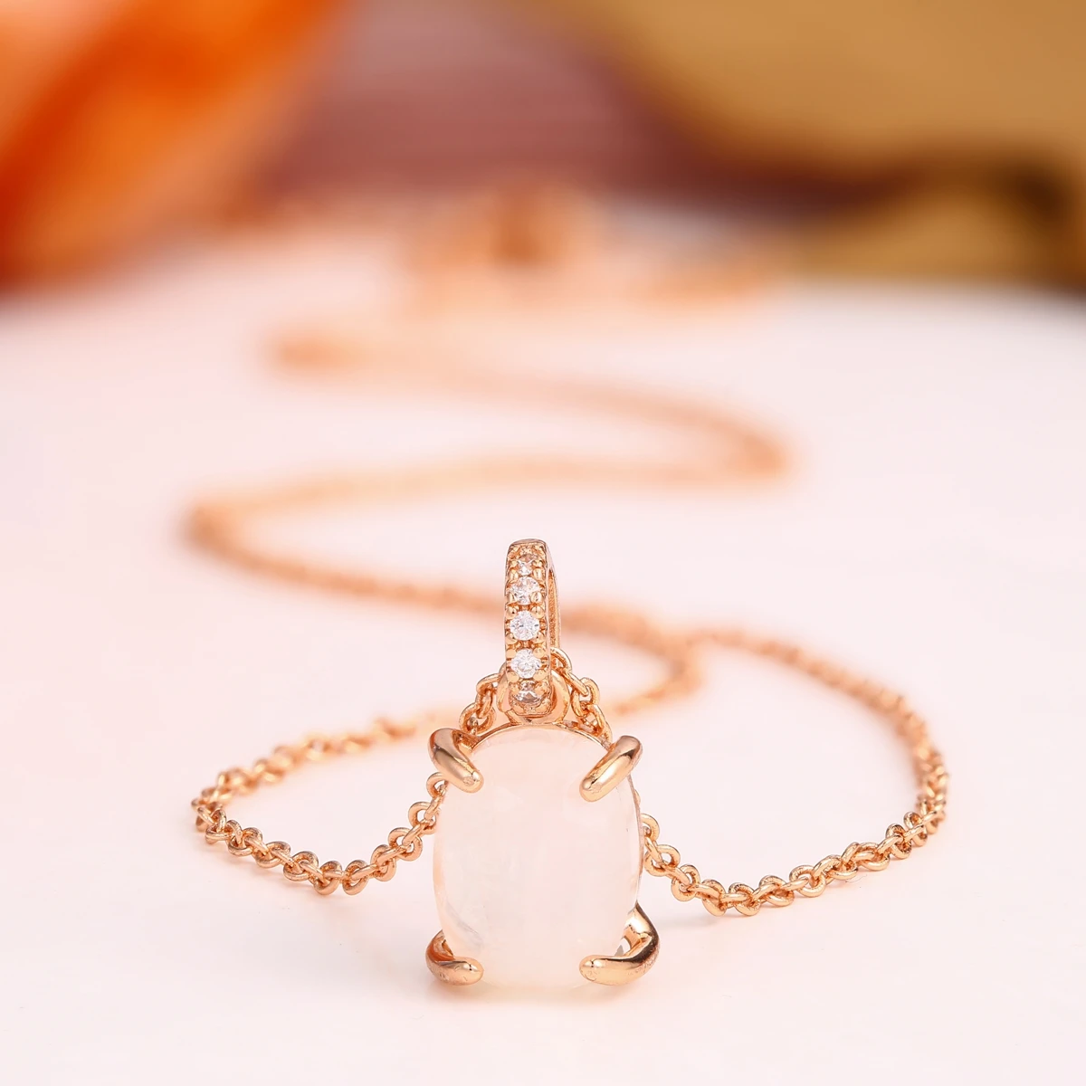 Wholesale Fashion Jewelry Sets Gemstones Earrings Natural Moonstone Stone Ring Set  Necklace Pendant For Women