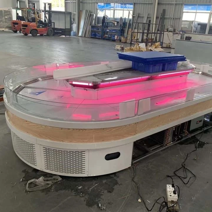 Коммерческий супермаркет холодильник остров фрукты овощи витрина кулер для ежедневного свежего