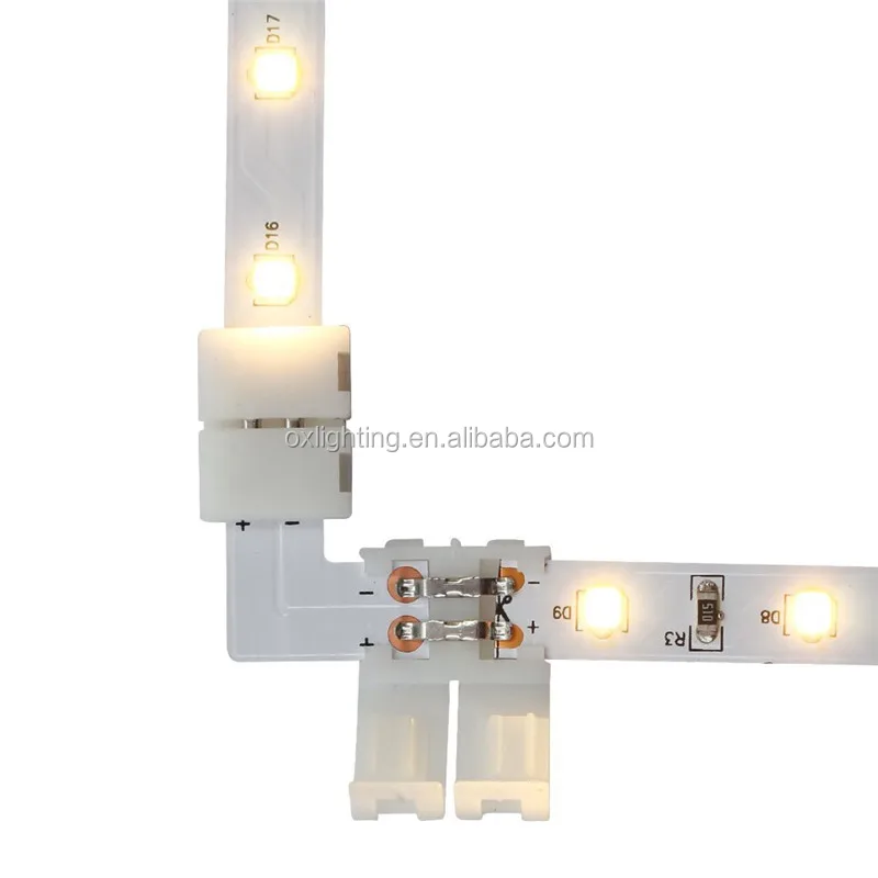 WS2812 Led Strip 8MM 10mm 12MM 2pin 3pin 4 pin L X T Shape Connectors For WS2811 WS2812B LED Strip Lights