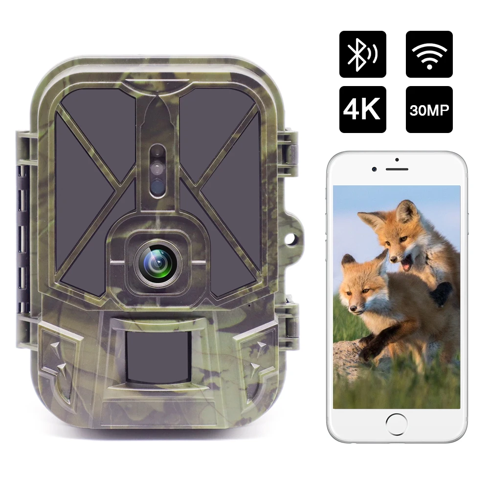 Live Stream Trail Camera 4K Video 30MP WiFi APP BT Hunting Cameras With 10000mAh Li-Battery Night Vision WiFi940PROLI