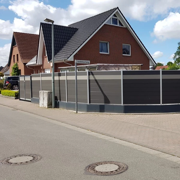 Euro market popular garden wpc outdoor dark gray fence