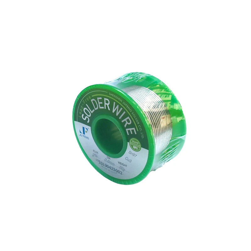 50g/roll 0.4-0.8mm Diameter Sn97Cu3 High Temperature Tin Lead-free Solder Wire With Rosin 2% Flux for Electrical PCB
