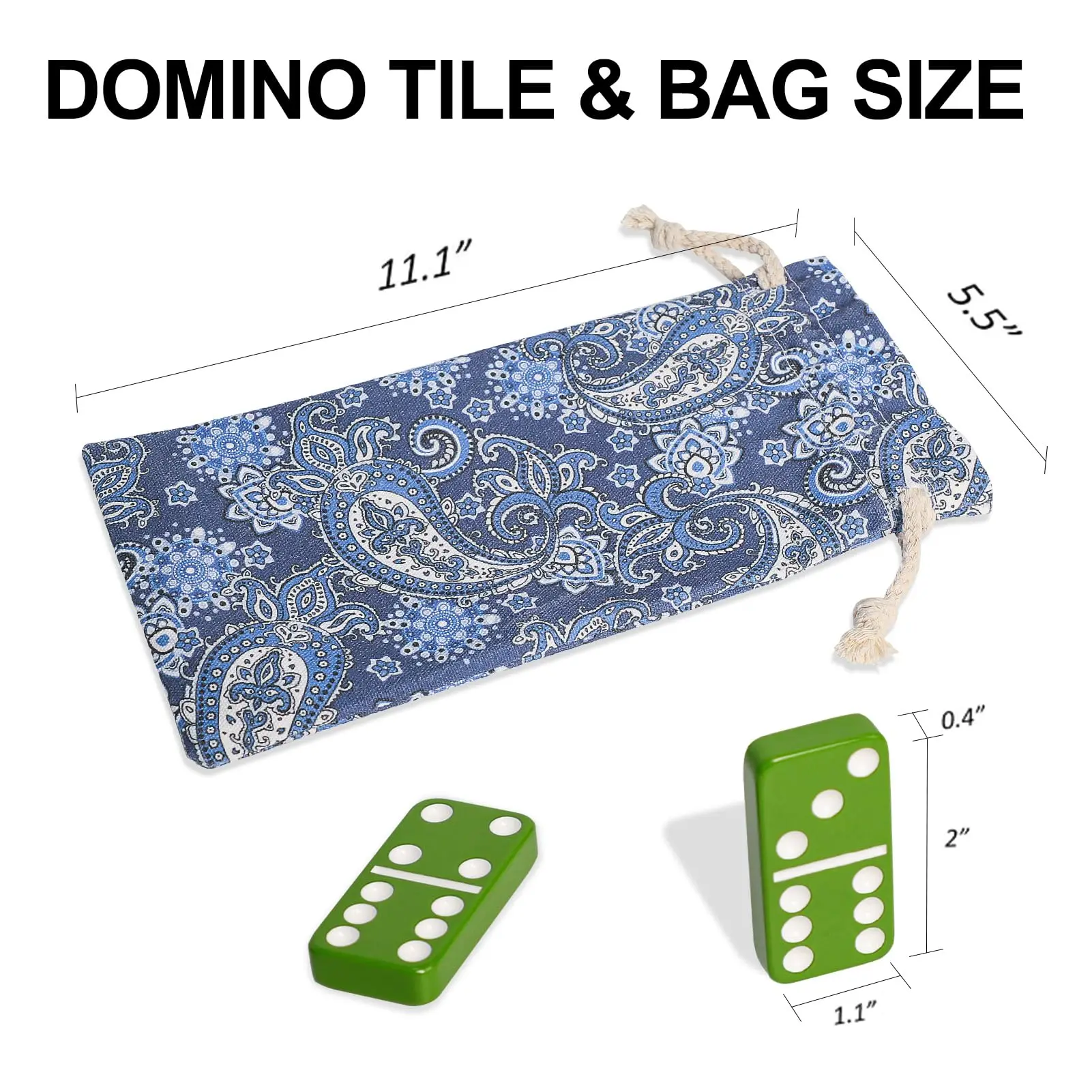 Custom Double Six Dominoes Tile Plastic Anti-fade Green Plastic Domino Game Set for Casnio Games