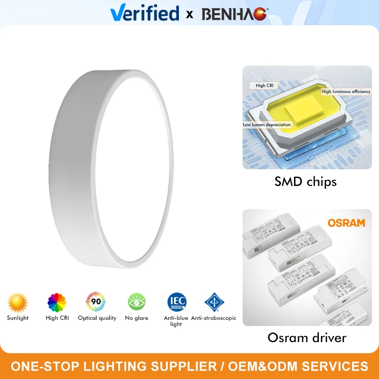 Modern Design 4cm Thin 220V 5W 7W 12W 18W 24W 30W 3000K 4000K 6000K Aluminum Surface Mounted Smd Bedroom Led Downlight