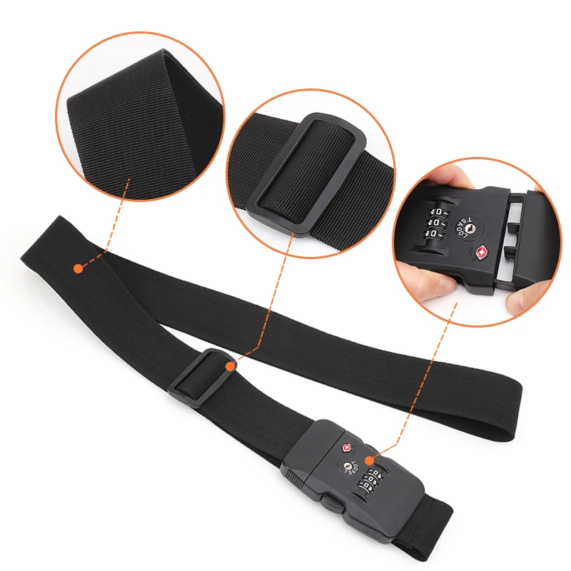 TSA lock  password buckle combination lock luggage strap adjustable cargo buckle strap