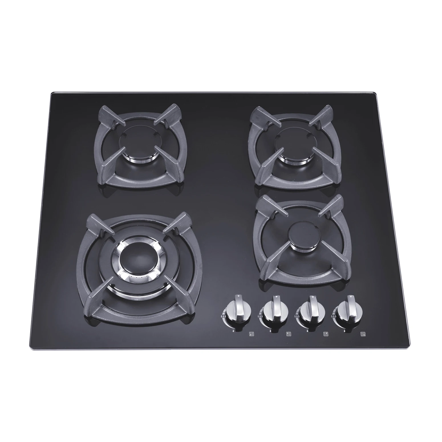 Best Selling Kitchen 4 burner gas hob Application Zinc Alloy Knob Gas built in stove with beige glass custom
