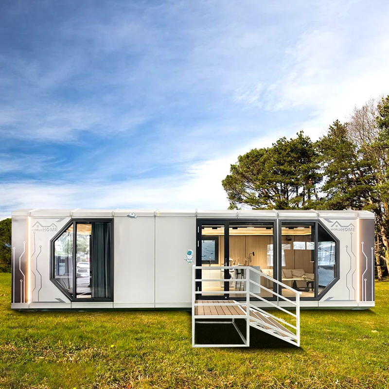 Detachable Container Coffee Shop 40FT Prefabricated Container Homes aluminum veneer Container House