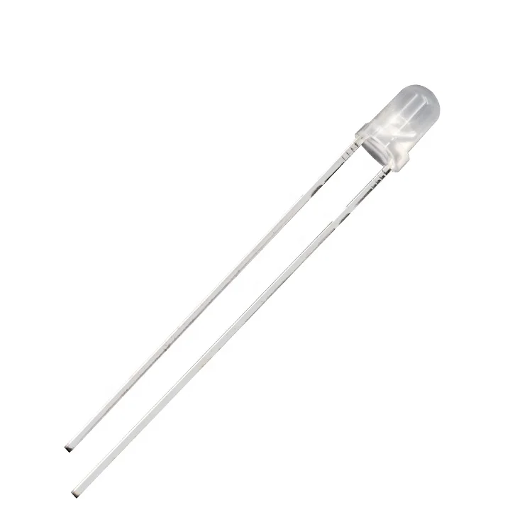 Led F3 / 3mm Round Head with side long foot fog white light red blue green yellow straight inserted led beads