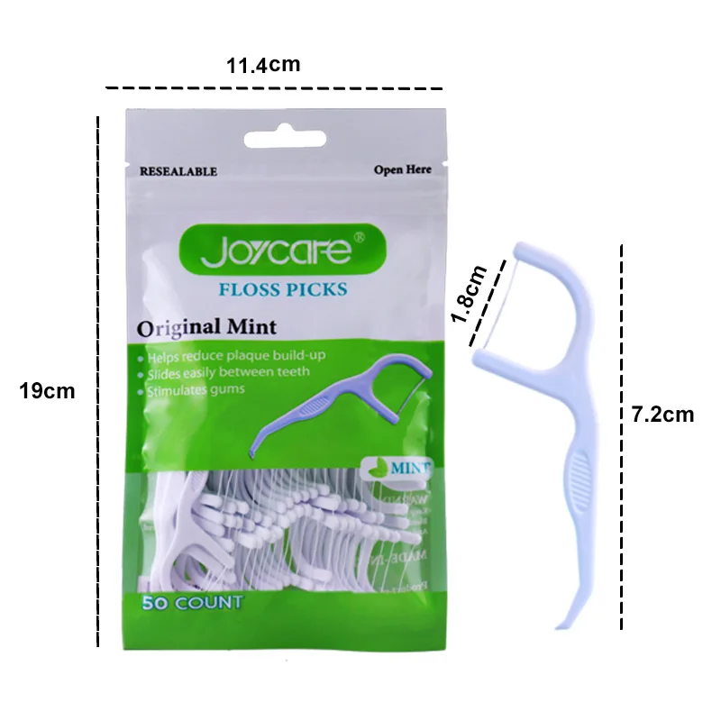 UHMWPE Mint Flavor Teeth Flosser Tooth Floss Pick Dental Flosser With Toothpick