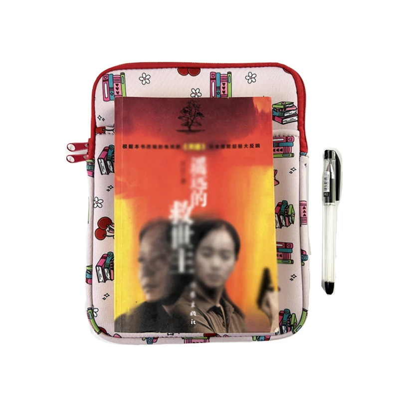 Customizable Logo High Quality Neoprene Pouch Book Sleeve with Zipper and Front Pocket for iPad