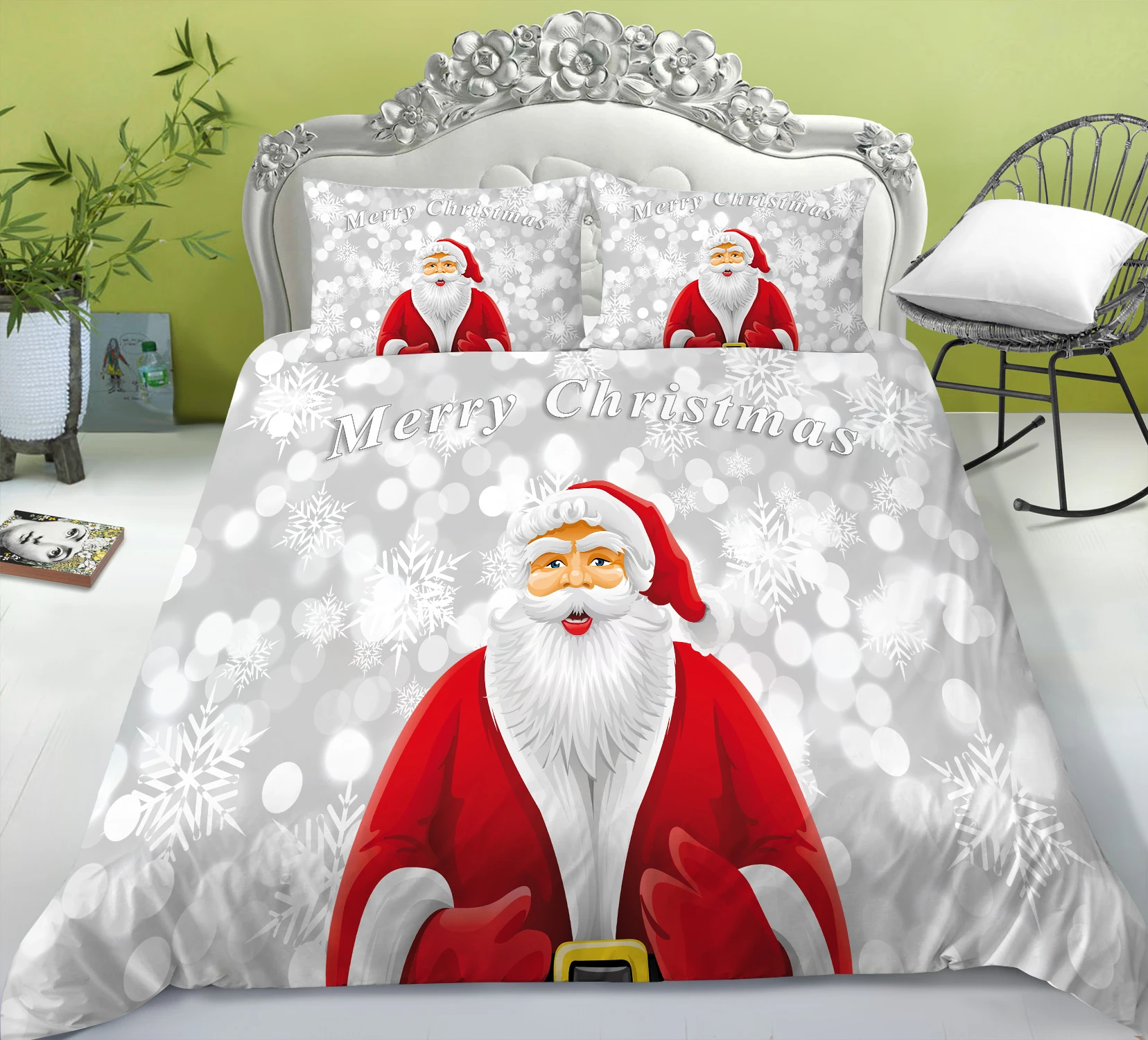 Luxury Duvet Cover Sets Christmas Bedding Set Santa Claus Bed Covers Home Bedsheet King Size Bedspread