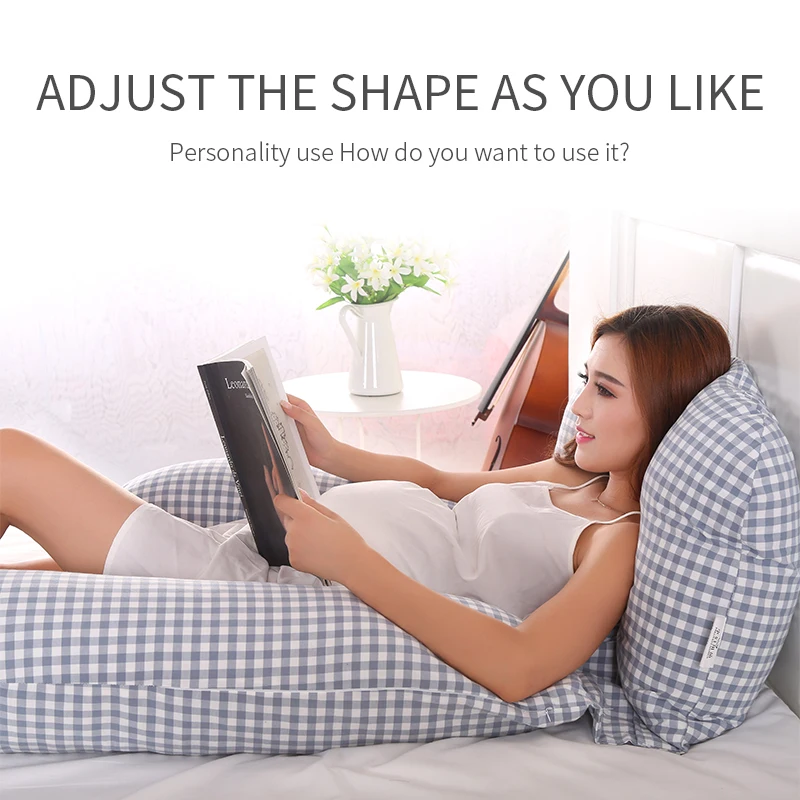 High Thread Counts Pregnancy Pillow Mother Skin Friendly Sleep Hug Pillow, Body Support Maternity Wedge Pillow