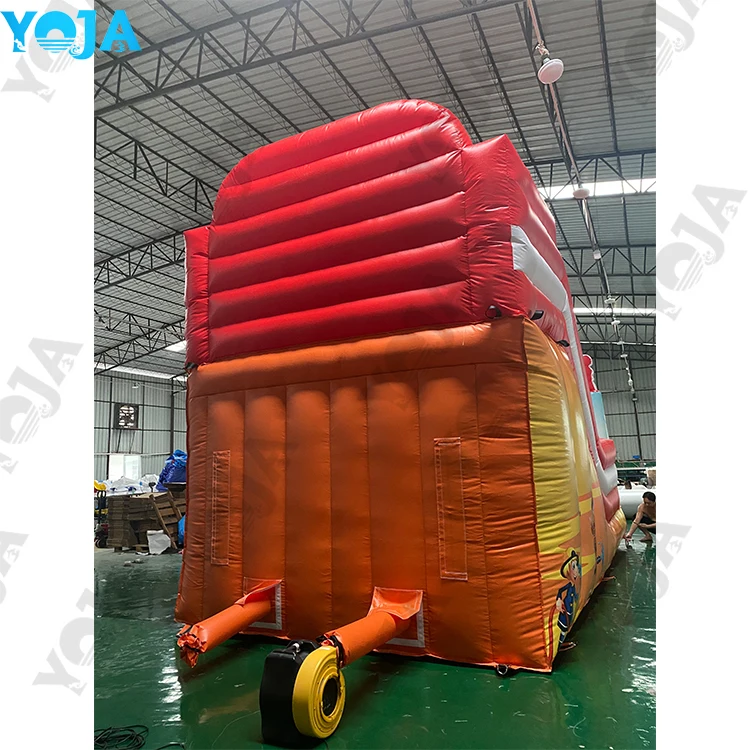 Bouncy castle fire engine with slide 6.2X3.7M bouncing castle inflatable outdoor with blower for kids