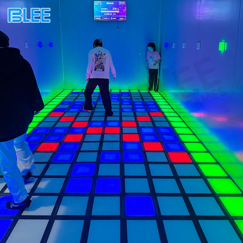 Amusement Park Interactive Projection Hopscotch Floor Activate Games Grid Led Floor Light Dance laser floor is lava game