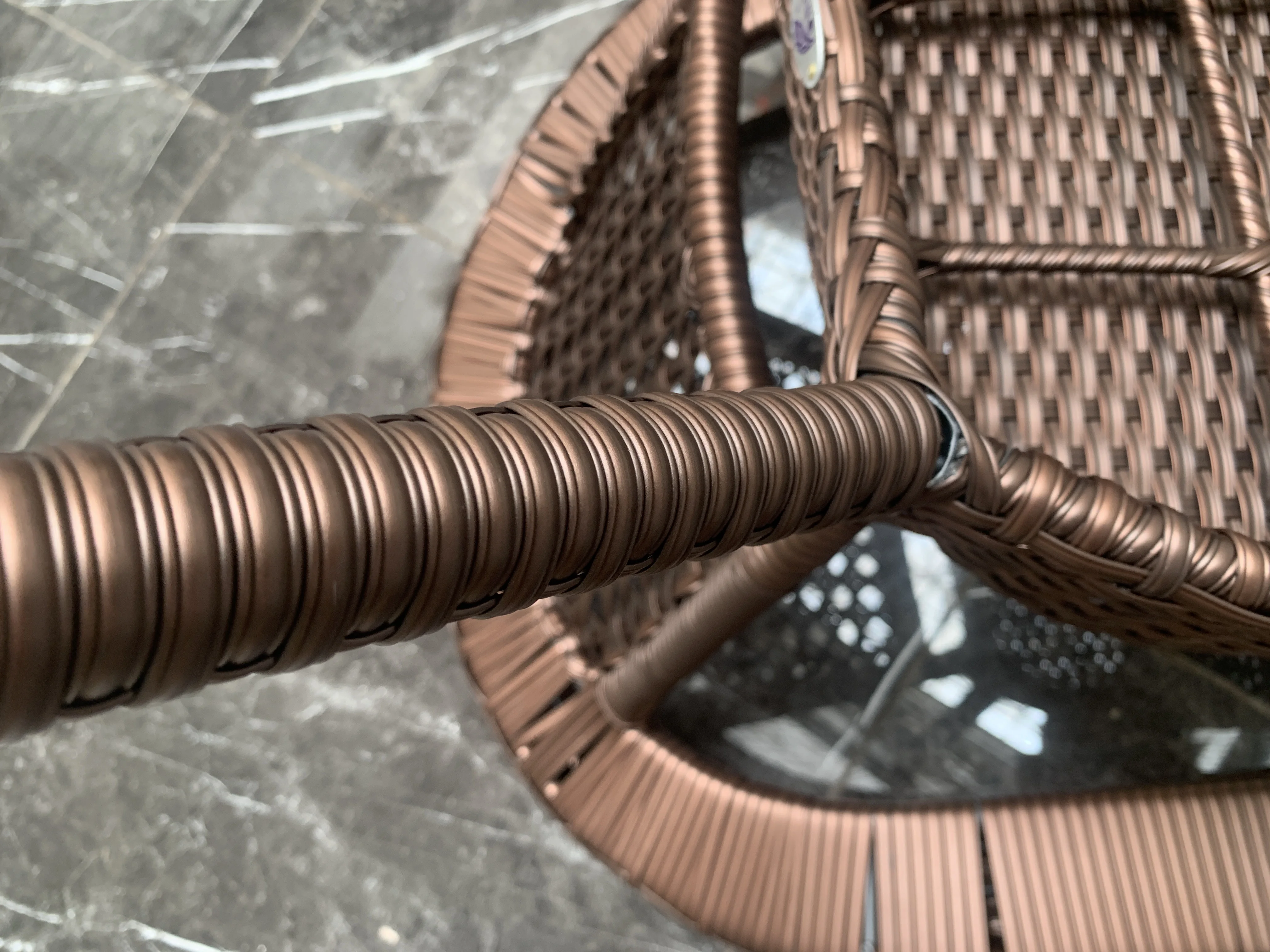 Outdoor table and chair courtyard outdoor outdoor balcony rattan woven waterproof sun protection leisure simple rattan chair