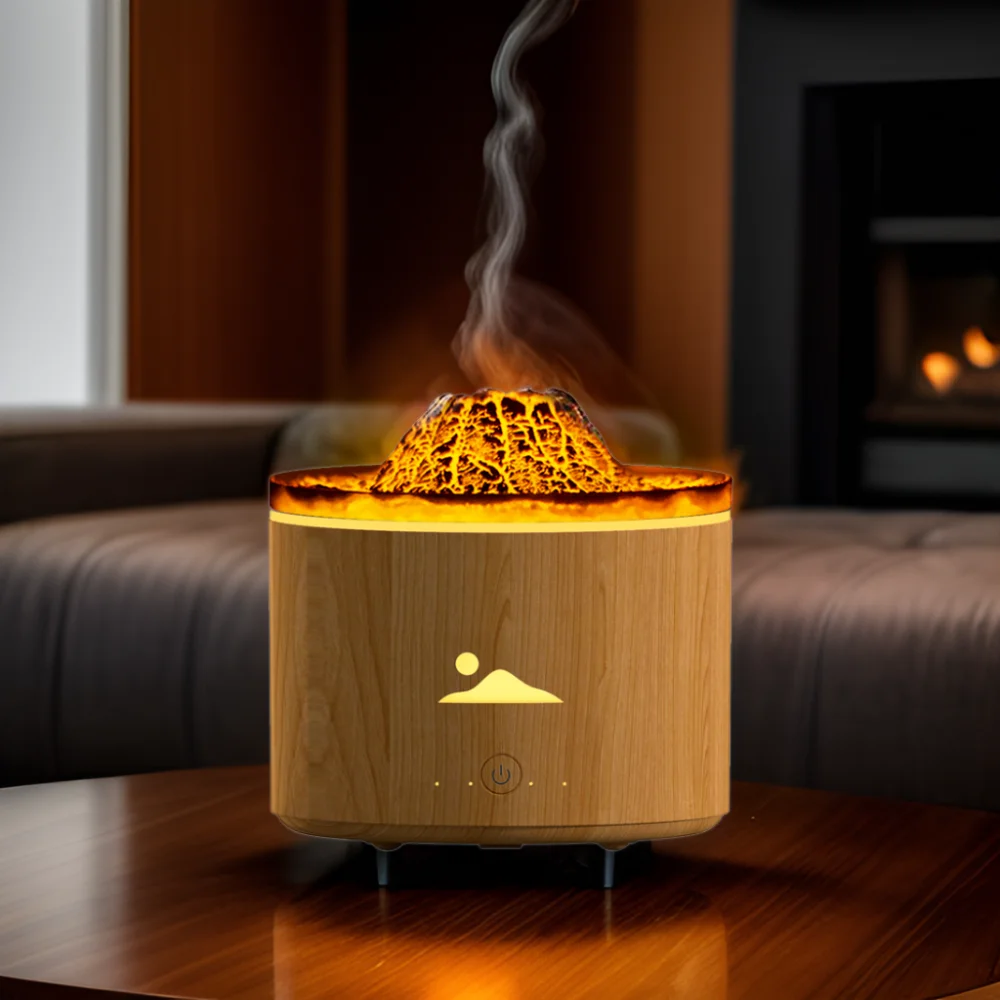 volcano Decorative Ultrasonic Diffuser Aroma  Fragrant Air Humidifier flame Essential Oil Diffuser