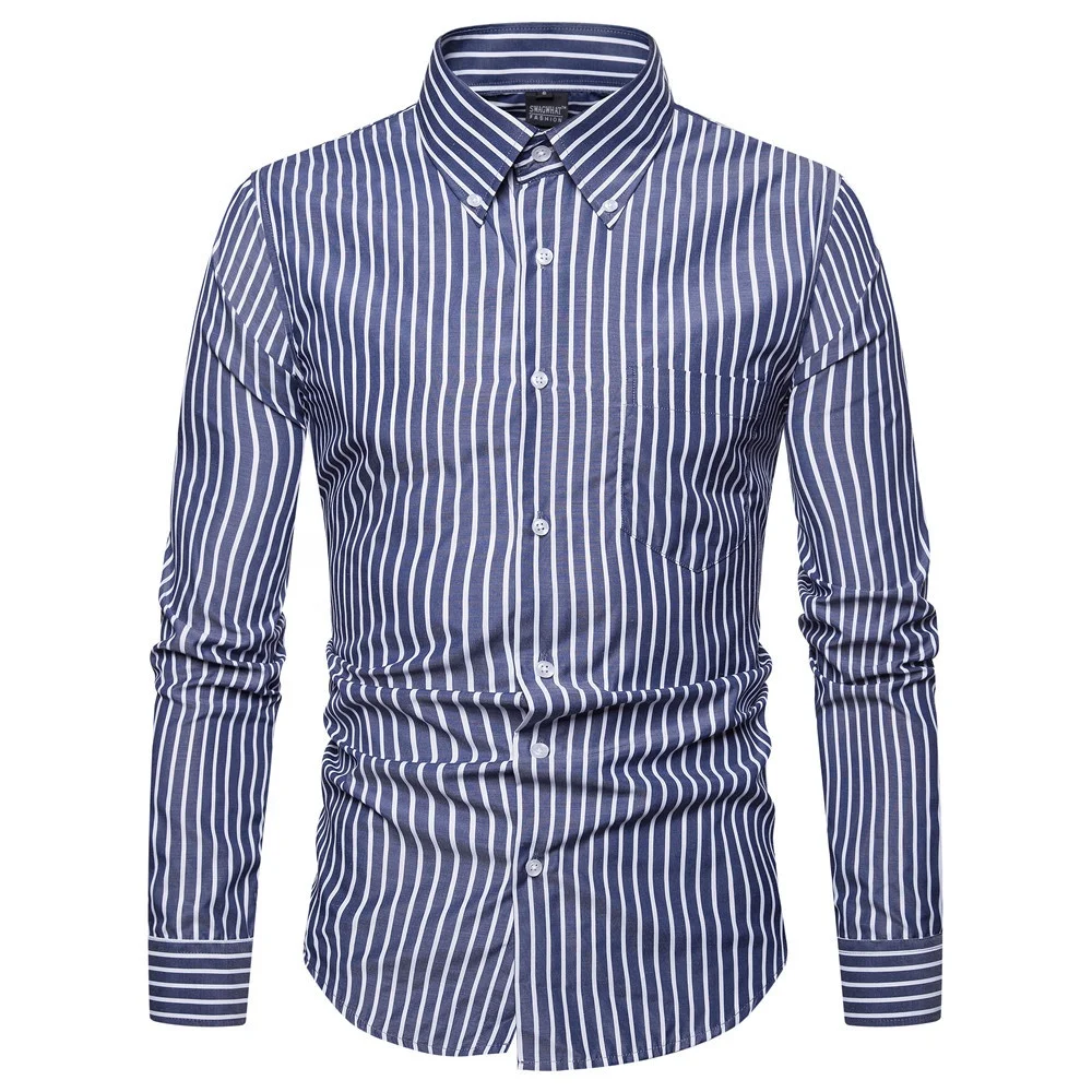 high quality 100% cotton classic spring colorful striped blank long sleeve casual office formal shirt for men