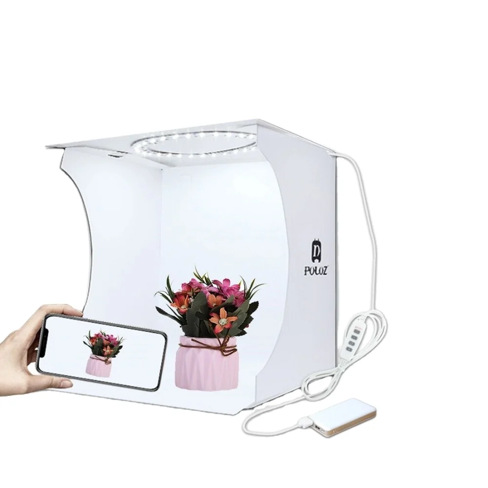 Mini Ring Lightbox Folding Portable Photo Studio Box Photography Softbox light box Studio Shooting Tent Box Kit with 6 Backdrops