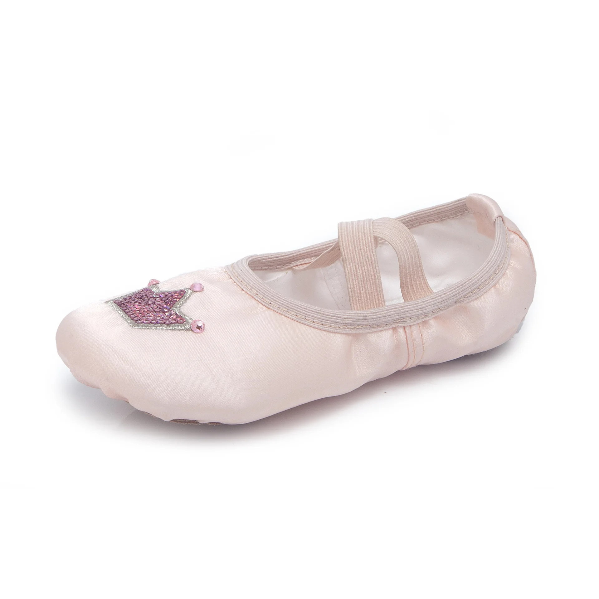 Silk Satin Kids Dance Shoes Flats with Embroidery pattern Ballet Shoes for Girls for Yoga Gymnastics Performance
