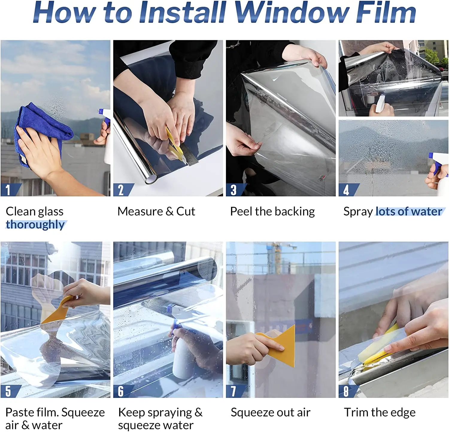 Mirror Effect Window Tint Film Privacy protection UV99% Rejection Building Sticker Solar protection Window Film One Way Vision