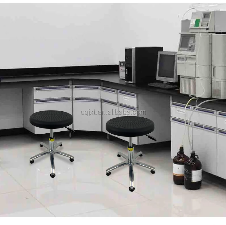 Simple And Modern Style Tiny Iron Lab Chair Soft Seat Metal Base Used For Lab Laboratory Classroom Computer Desk Science Hall