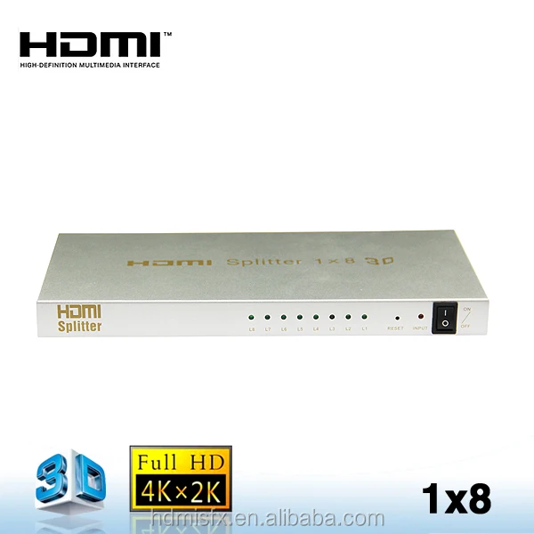 HDMI 2.1/5.1/7.1 аудио/видео оптического усилителя Splitter 1x8, V1.4 1 до 8, 3D, 4 К x 2 К