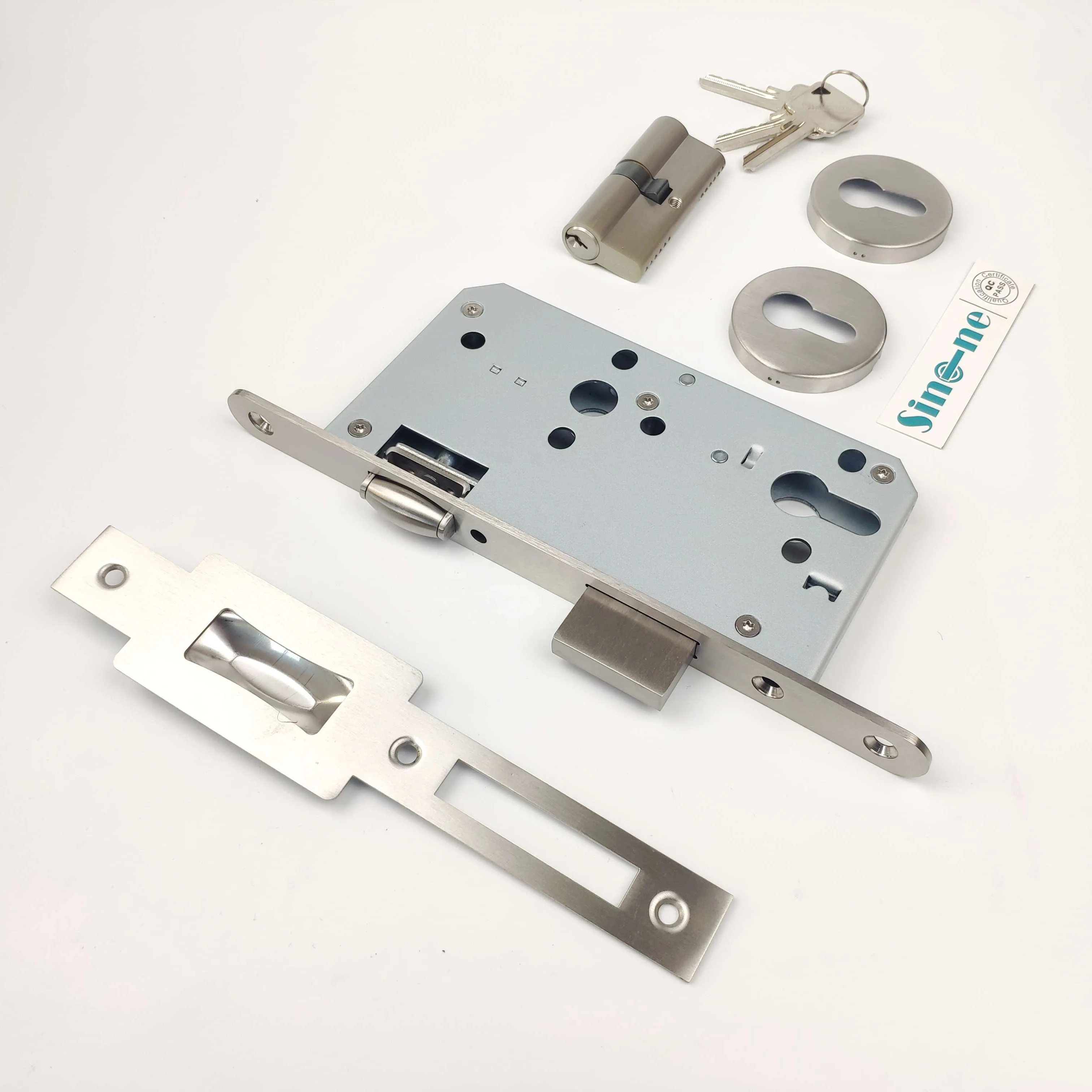 Конструкция в соответствии со стандартом CE, европейский стандарт, врезной роликовый замок с мертвым болтом для двери, немецкое качество DIN18250/DIN18251/EN12209