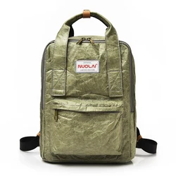 New waterproof travel wax tyvek kraft paper backpack school bag