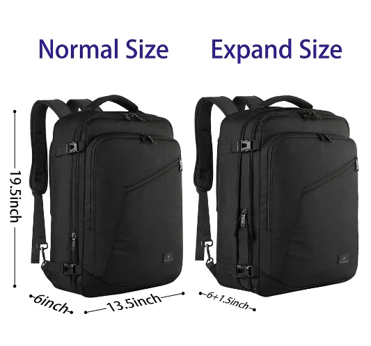 Carry on Backpack, Extra Large Travel Backpack Expandable Airplane Approved Weekender Bag for Men and Women, Water Resistant