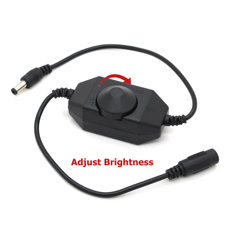 DC 12V 24V LED Strip Dimmer Switch With Female Male Adapter Brightness Adjustable Controller Manual Knob