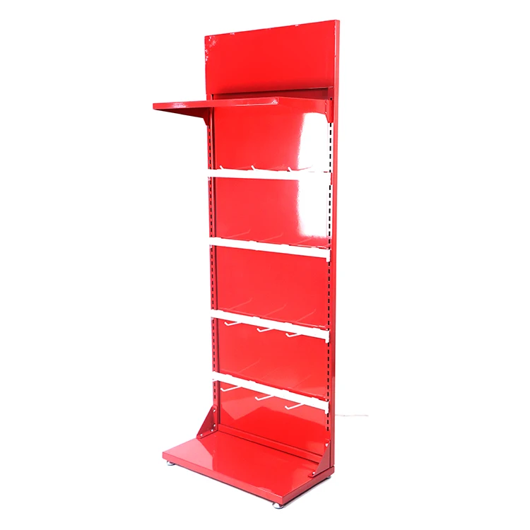 Factory Sale Custom Product Display Rack Adjustable Height Metal Racks Shelves for Shop With Hooks and Shelf