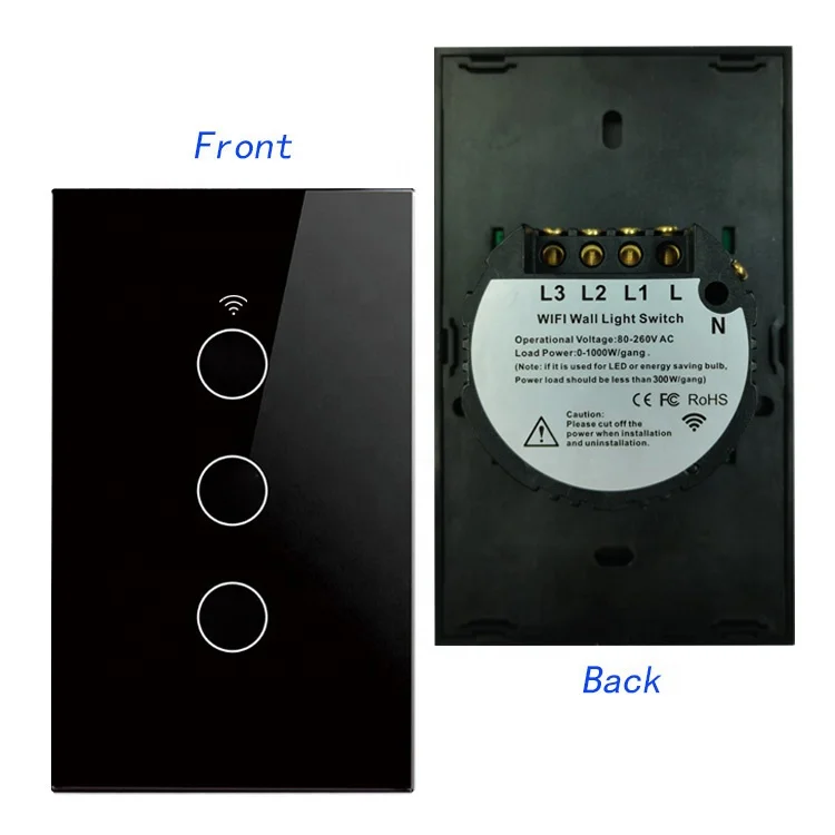 4 Gang Wireless Remote Switch Rf 433 Mhz Tuya Smart Wifi Light Switch Gangs