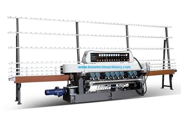 Glass Beveling Machine 9 spindle, bavelloni glass beveling machine BXM261 for Min Glass 50*50mm